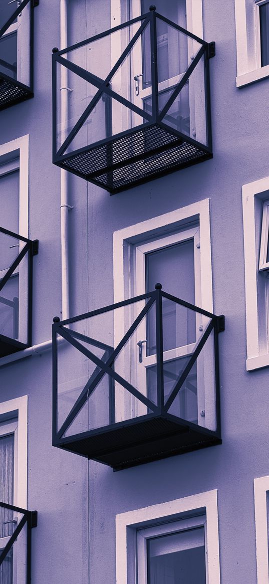 balconies, windows, building, architecture