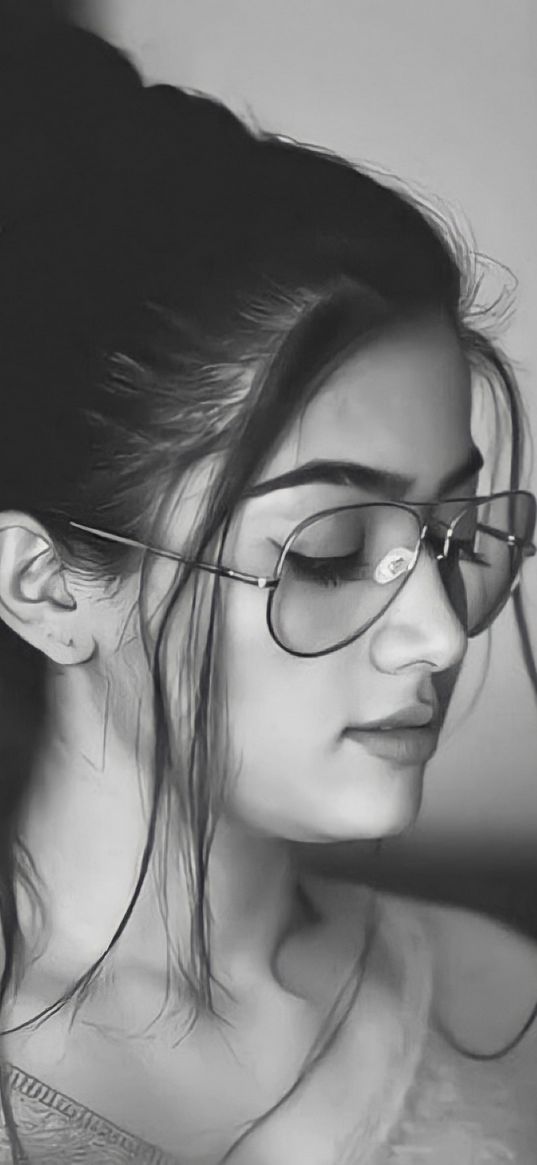 rashmika mandana, grey, actress, glasses