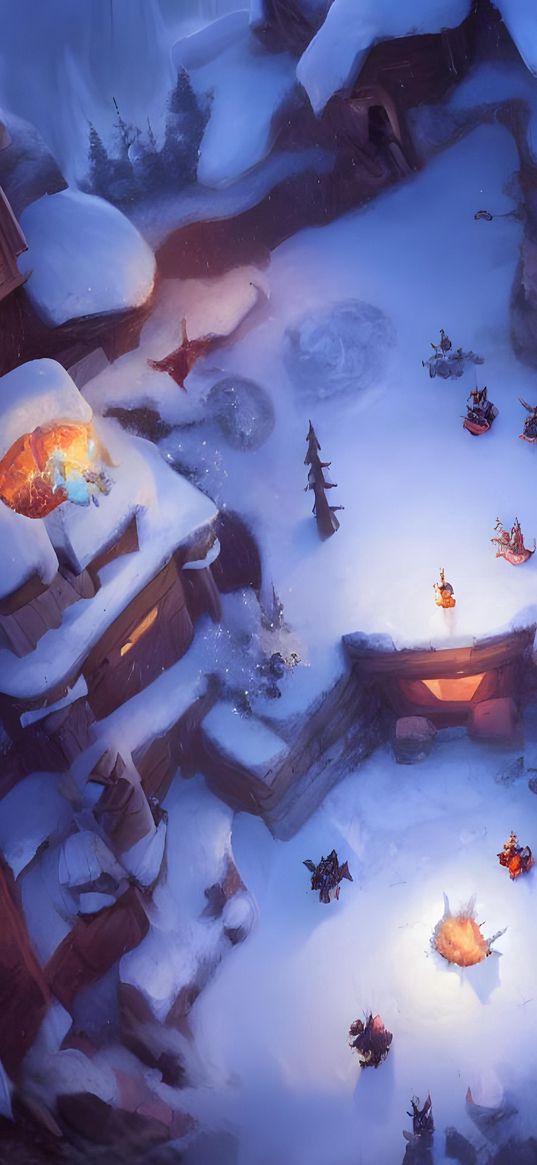 nn_vanillasky, ai artist, map dota 2 with snow, art