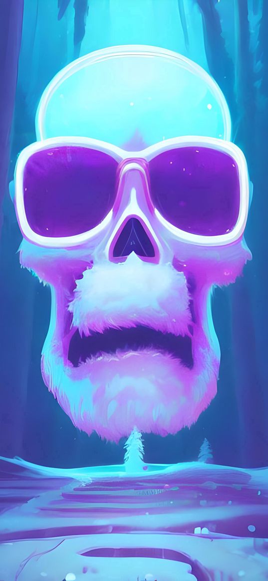 skull, face, glasses, cold, bold, ai