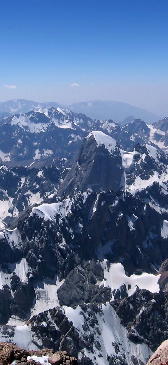 mountains, ridge, gorges, relief, snow