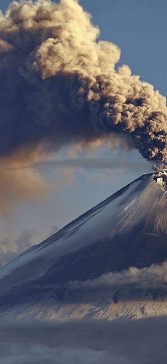 volcano, eruption, smoke