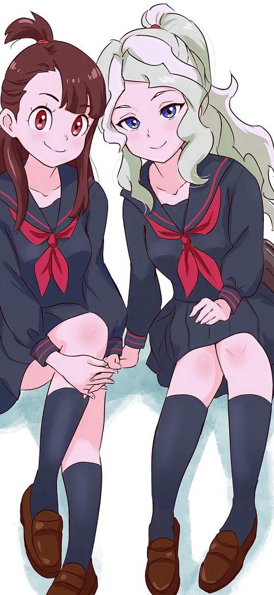 akko, diane, witch academy, anime, girls, schoolgirls, art