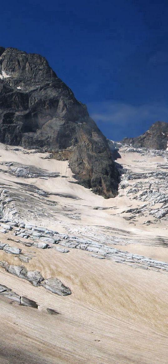 mountains, snow, relief, covering