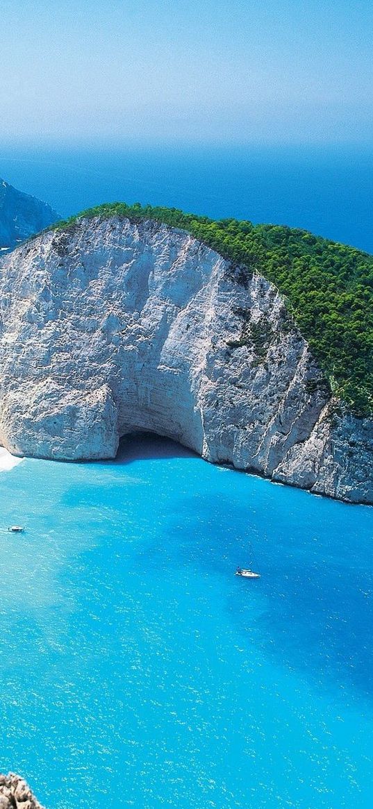 bay, blue water, height, beach, ships, resort