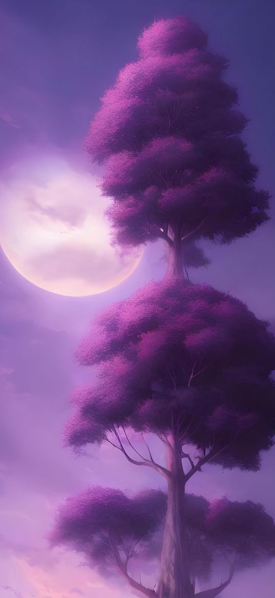 nn_vanillasky, ai artist, purple sky tree, art