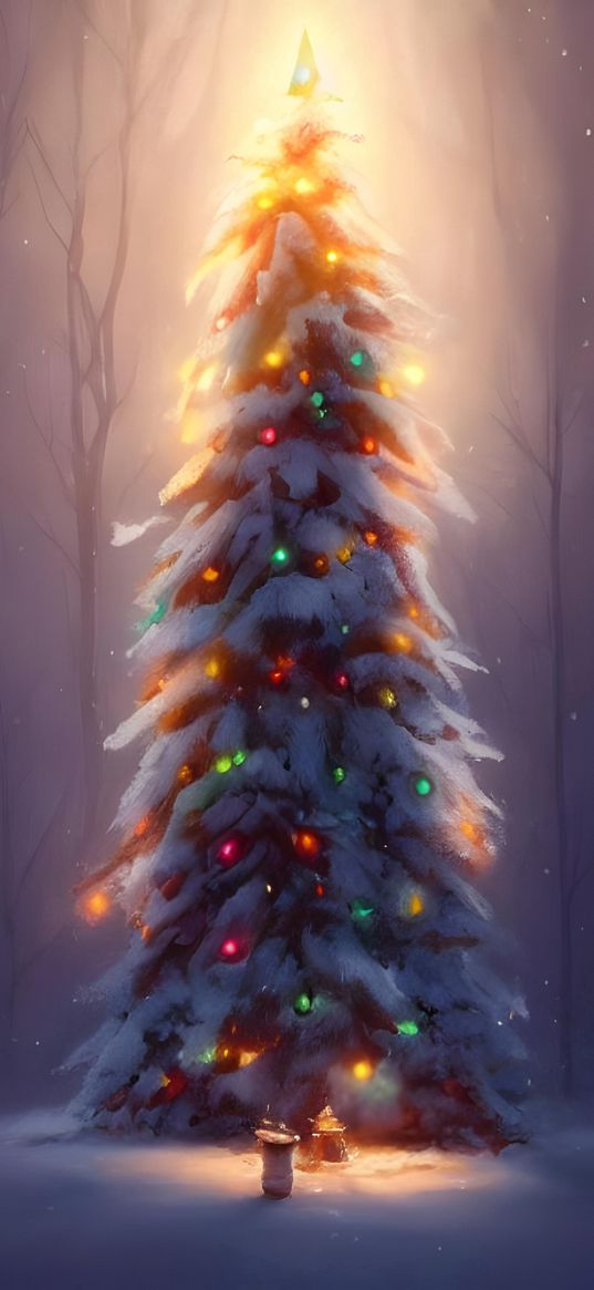 nn_vanillasky, ai artist, christmas tree, art