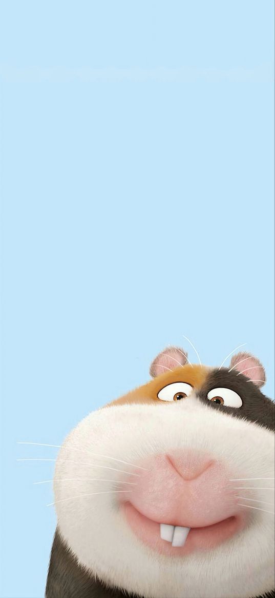 norman, the secret life of pets, cartoon, hamster, cute, funny, blue background, art