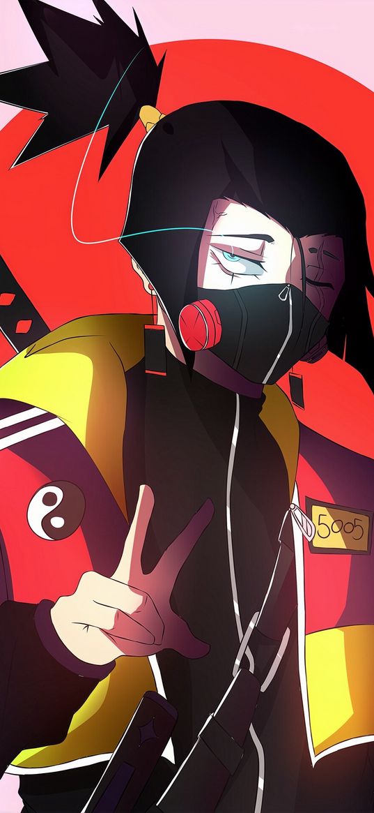 ninja, guy, katana, mask, art, artwork, red, fanart