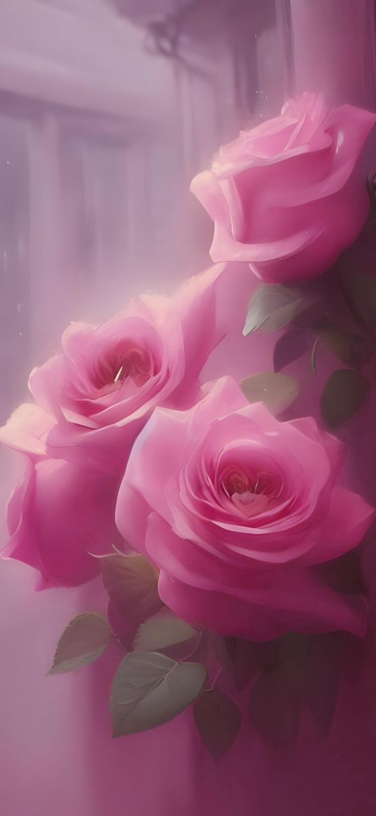 nn_vanillasky, ai artist, pink roses, art