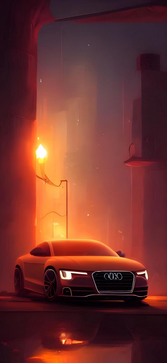 nn_vanillasky, ai artist, audi in the night, art