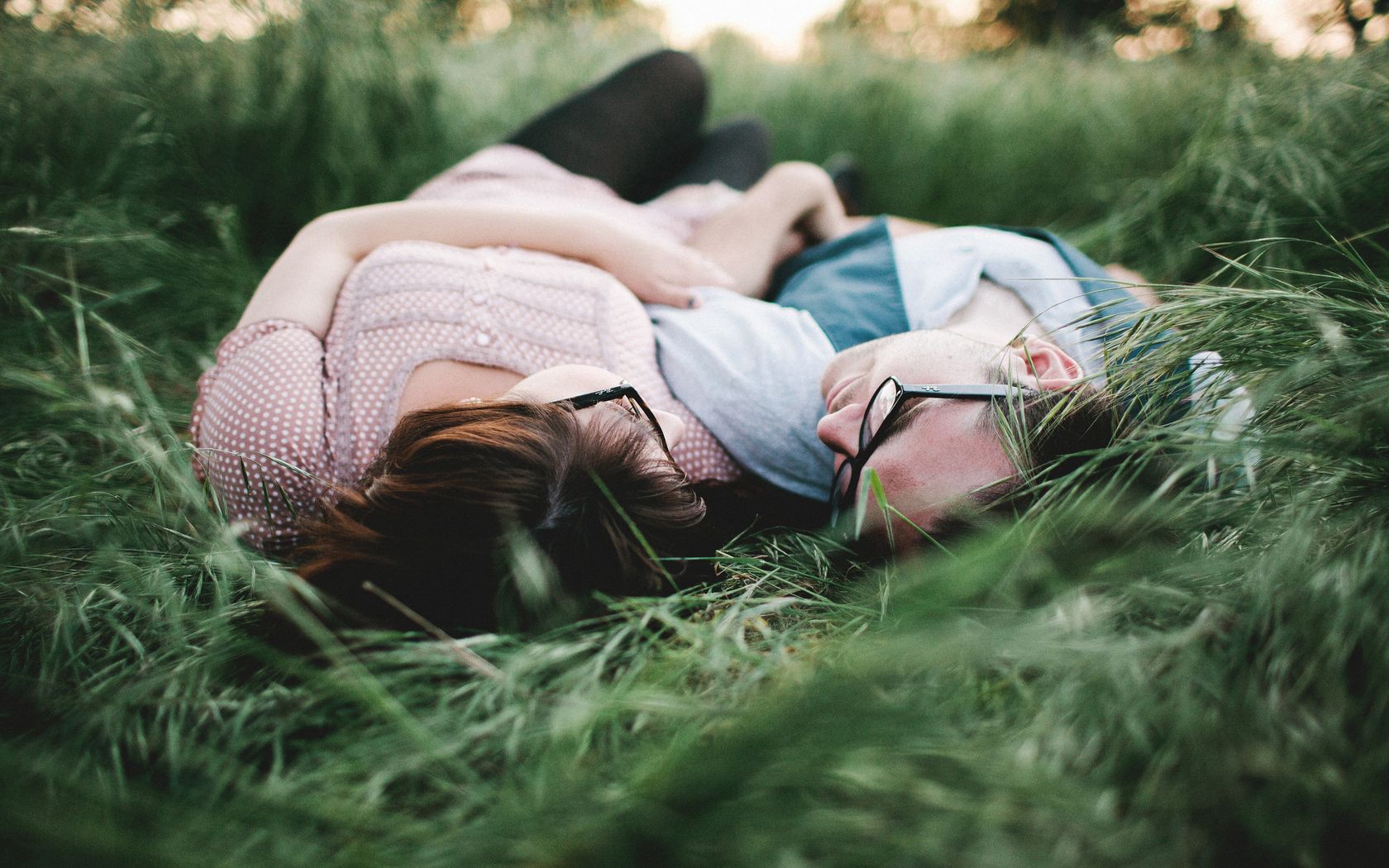 girl, guy, couple, love, grass