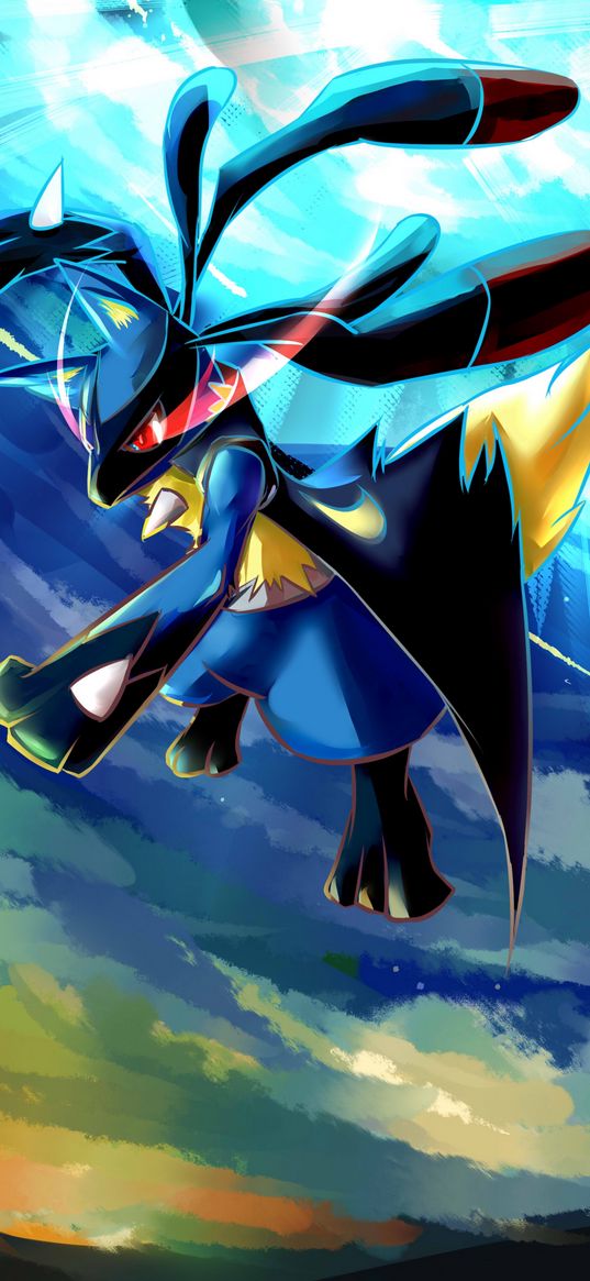 pokemon, lucario, anime, hero, art