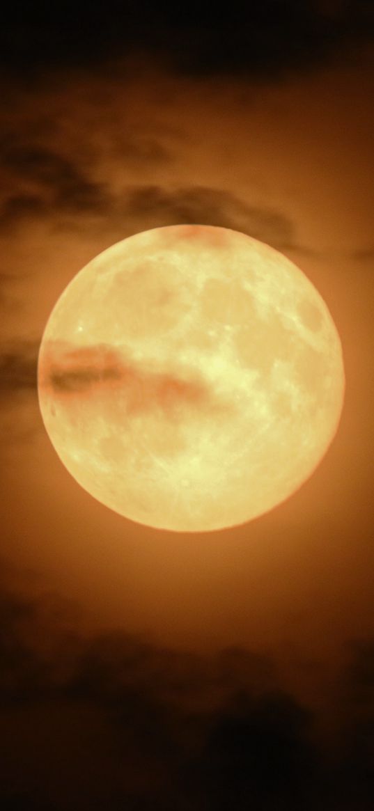 moon, craters, night, clouds, full moon