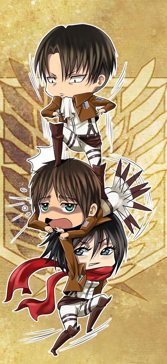 attack on titan, shingeki no kyojin, eren jaeger, mikasa ackermann, levi ackermann, art, anime, manga