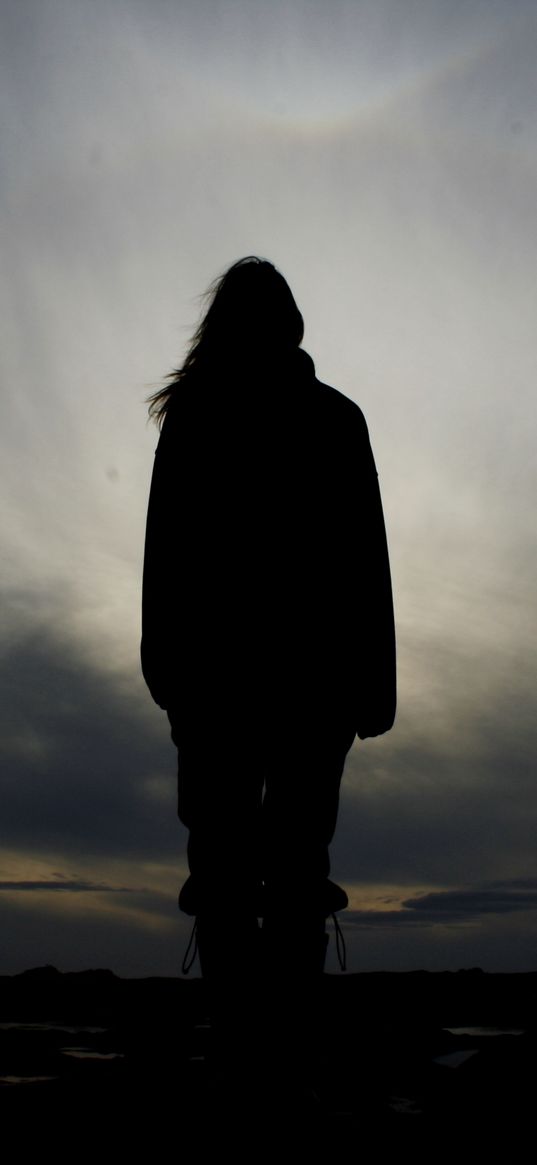 person, one, silhouette, solitude, freedom