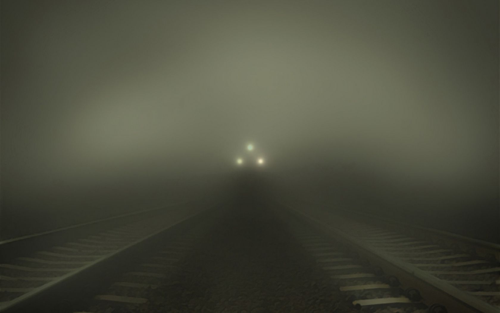 train, fog, rail