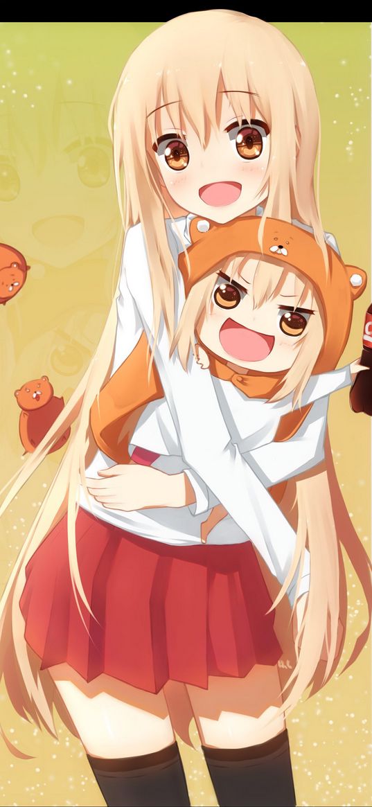 umaru at home, two-faced sister umaru, anime, girl, child, cola