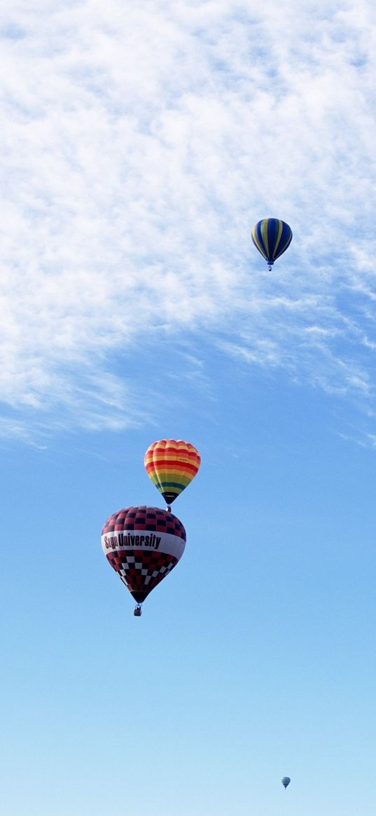 air balloons, flying, sky, colorful