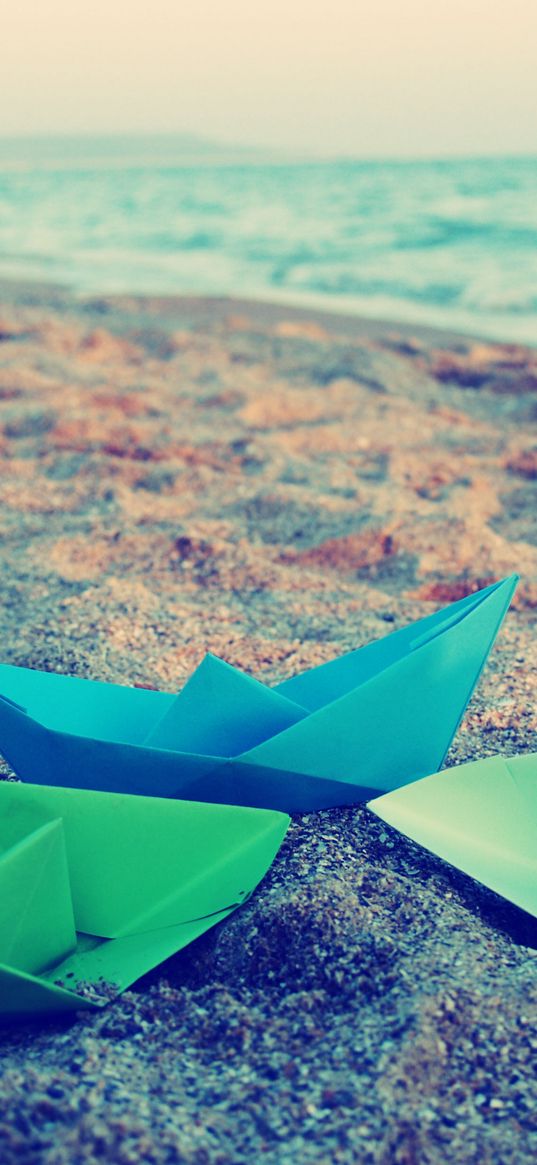 paper boats, origami, surface