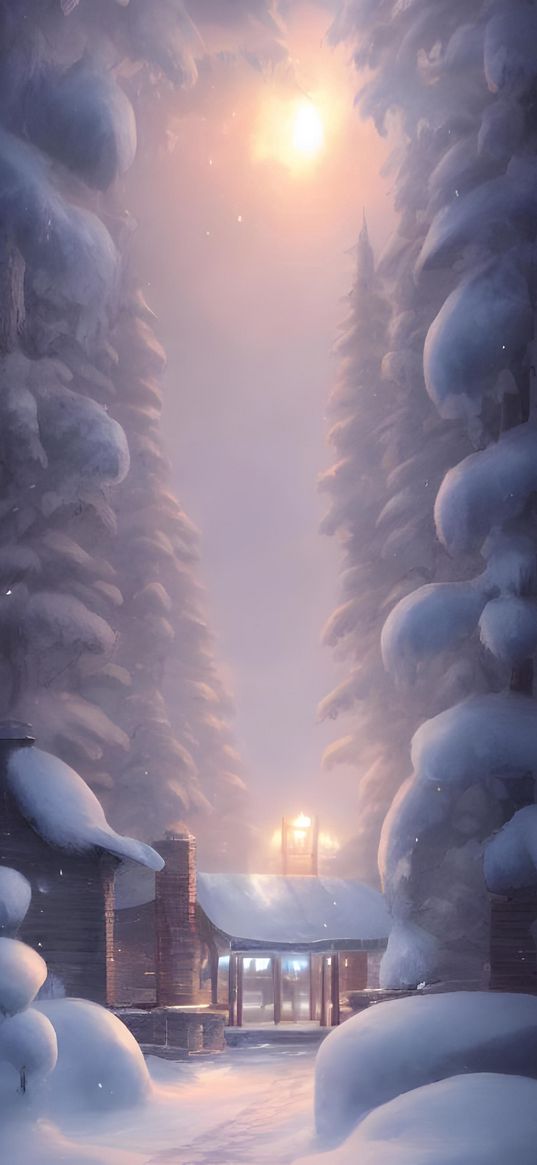 nn_vanillasky, ai artist, beautiful winter, christmas trees