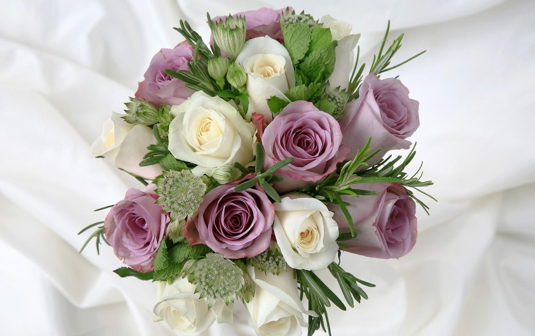 roses, flowers, different, bouquet, green, decoration