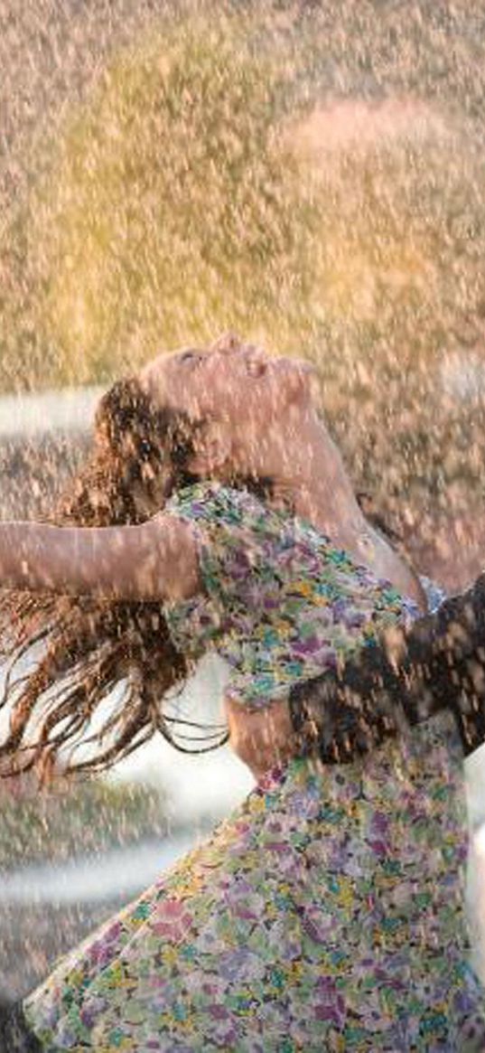 couple, dance, happiness, rain, wet, love