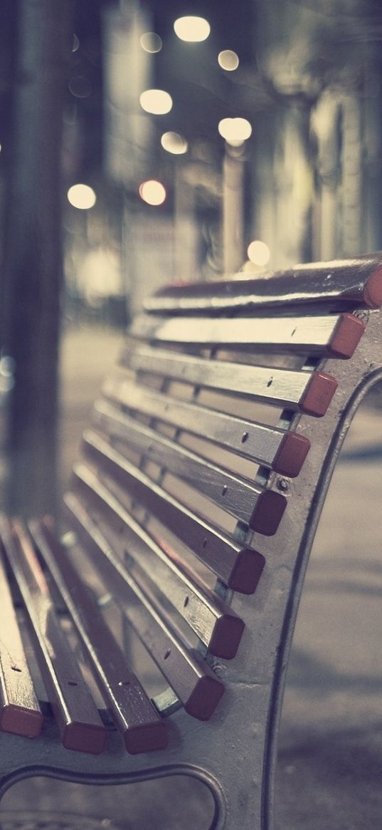 park, bench, night, city, desert