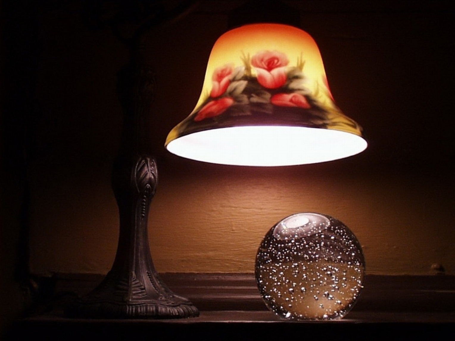 lamp, bowl, glass, light