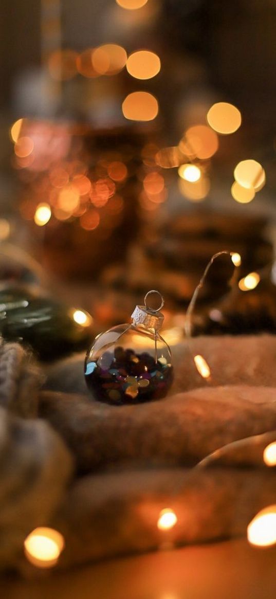 christmas tree toy, decoration, ball, bokeh, christmas, new year