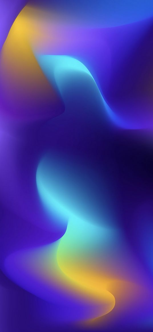 waves, curves, gradient, multicolored, abstraction