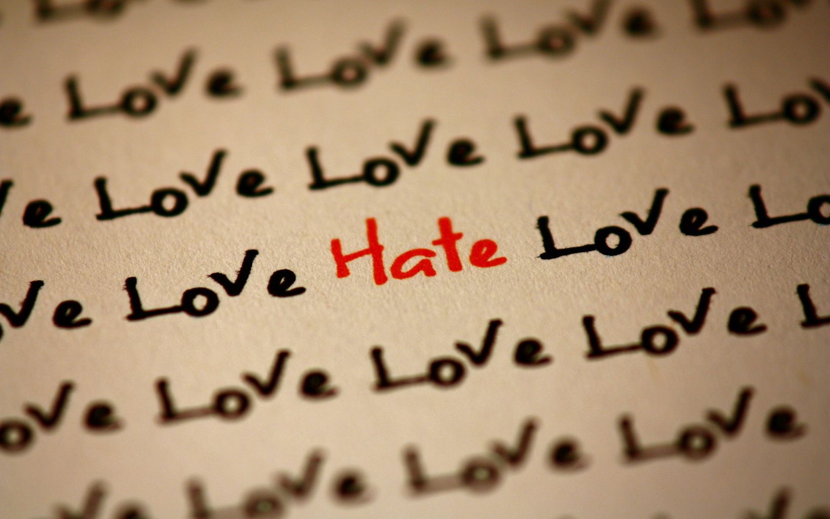 inscription, love, hate, paper, handwriting