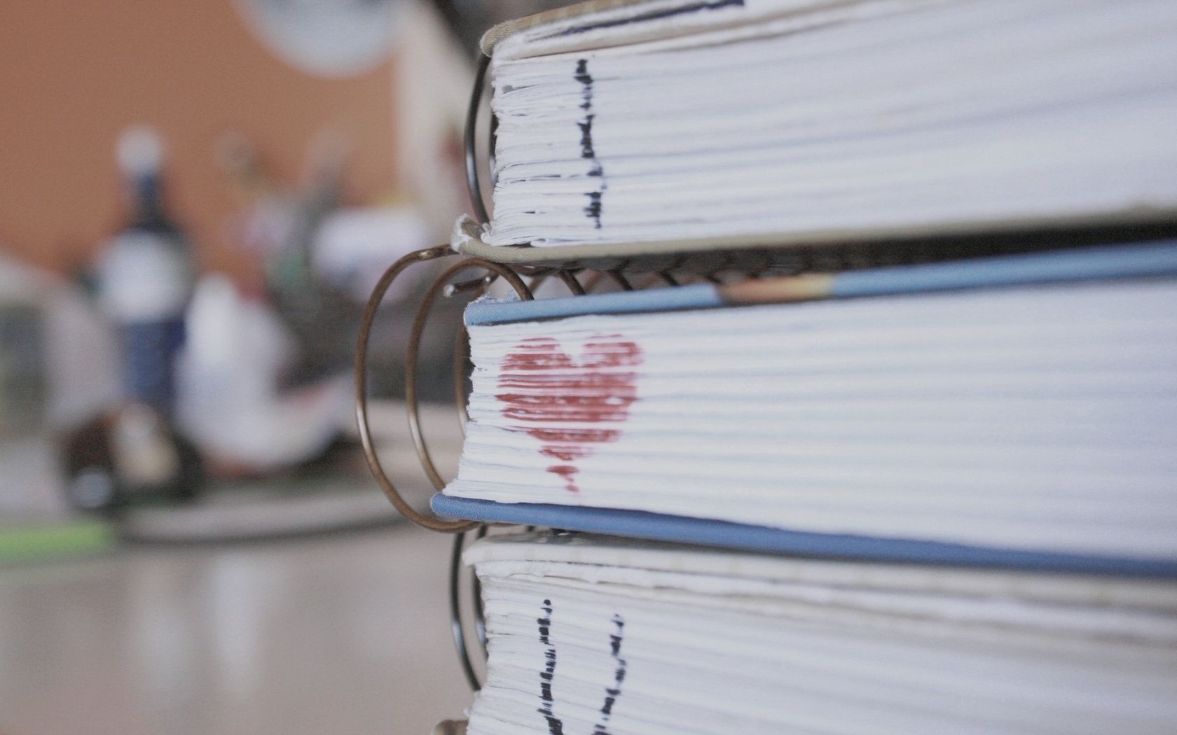 books, spiral, heart, illustration