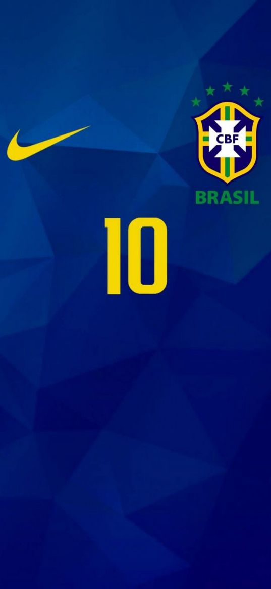 10, number ten, uniform, cbf, brazil, world cup, soccer, nike, blue, yellow