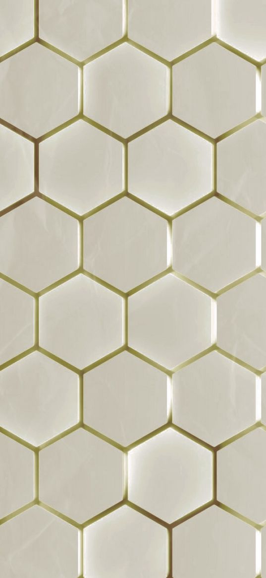 honeycomb, hexagons, white, gold