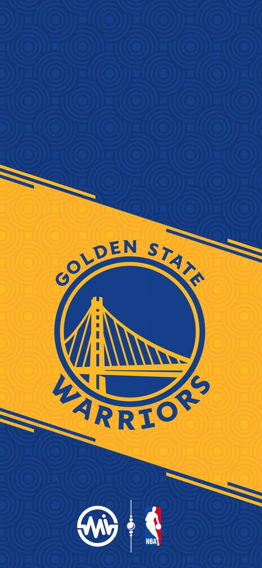 golden state warriors, basketball club, nba, basketball, bridge, circle, stripe, logo, yellow, blue background, sports