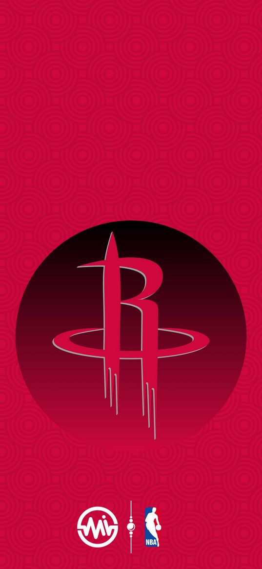 houston rockets, basketball club, nba, basketball, letter r, circle, logo, black, red background, sports