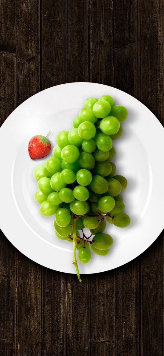 grapes, plate, devices, table