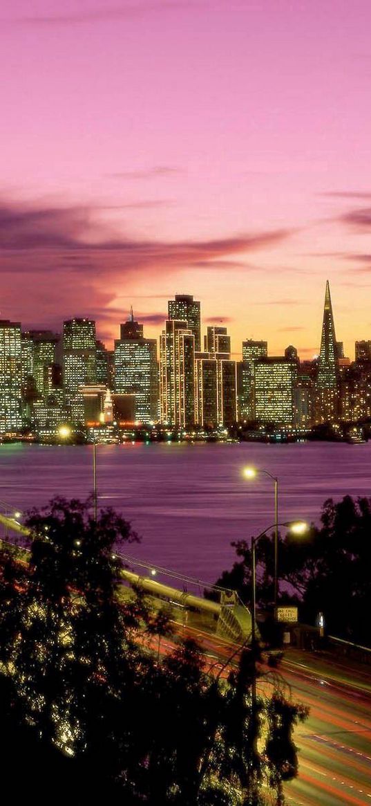 bay bridge, night, san francisco