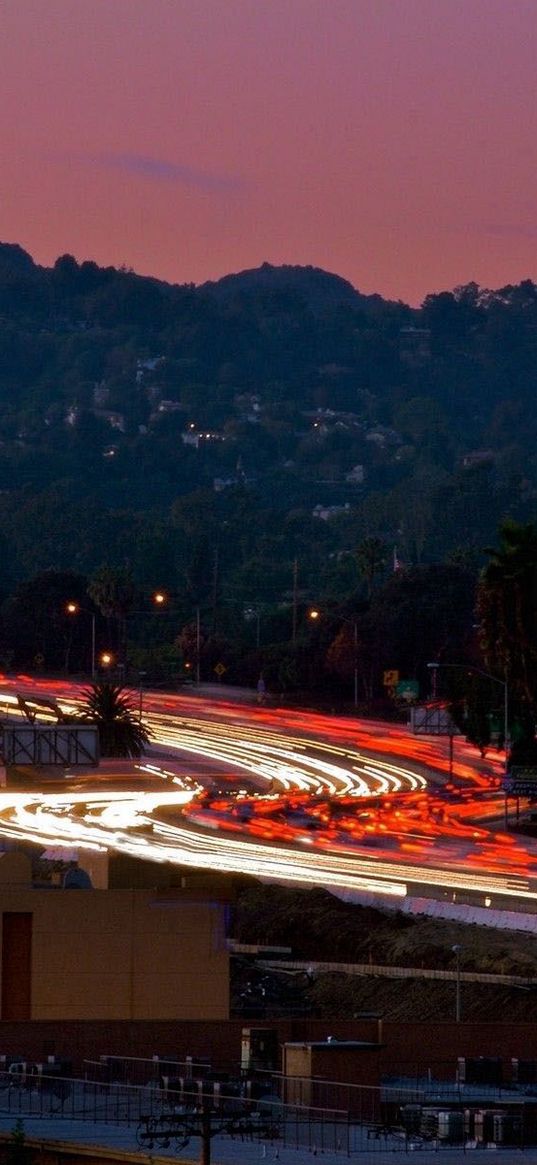 los angeles, california, night, us