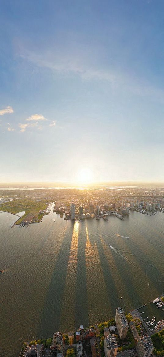 new york, morning, light, top view