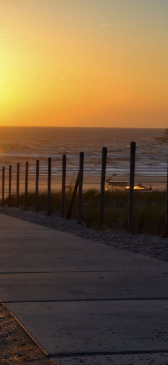 path, sea, sun, beach, light