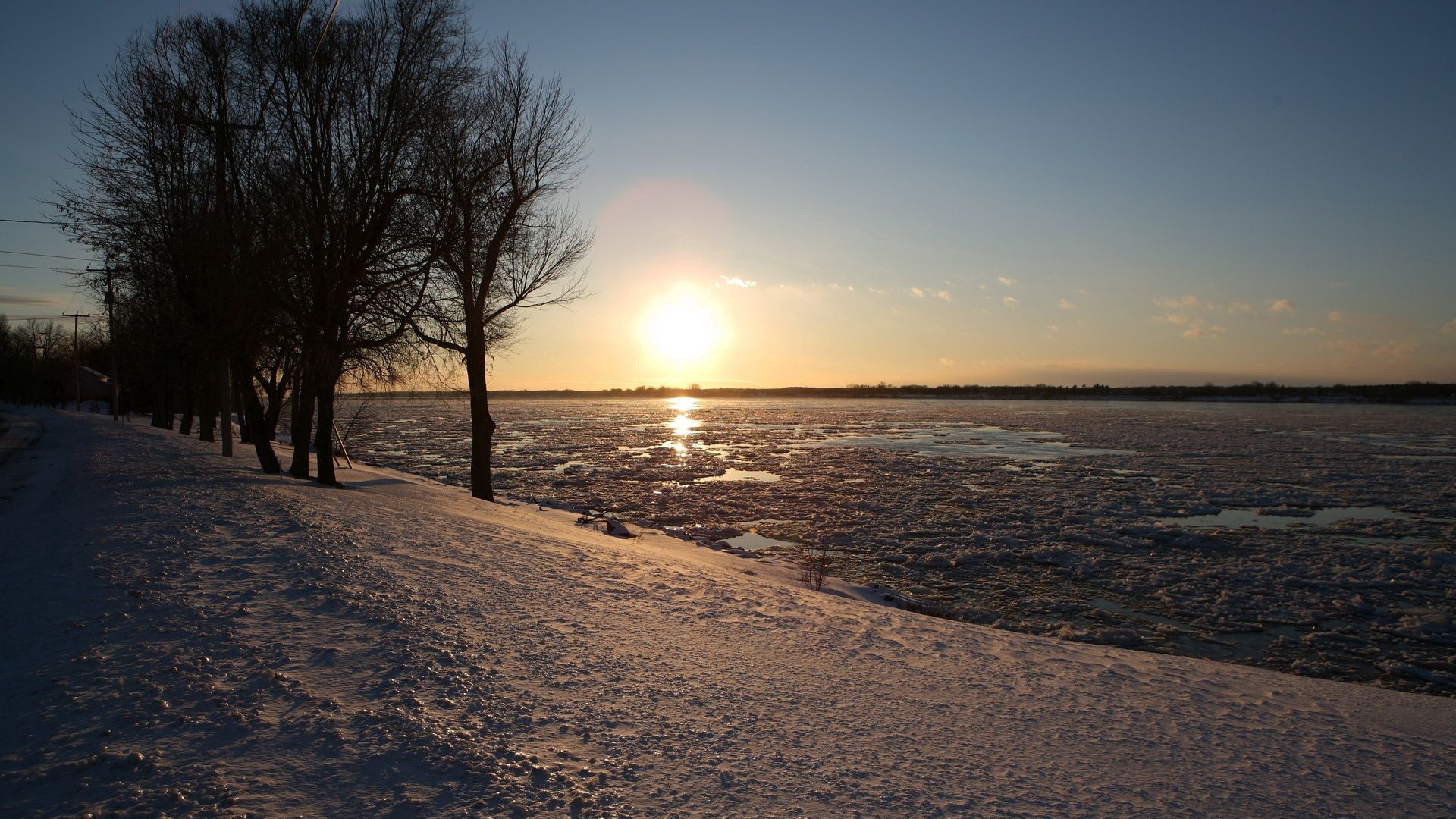 river, ice, sun, spring, thawing, shine