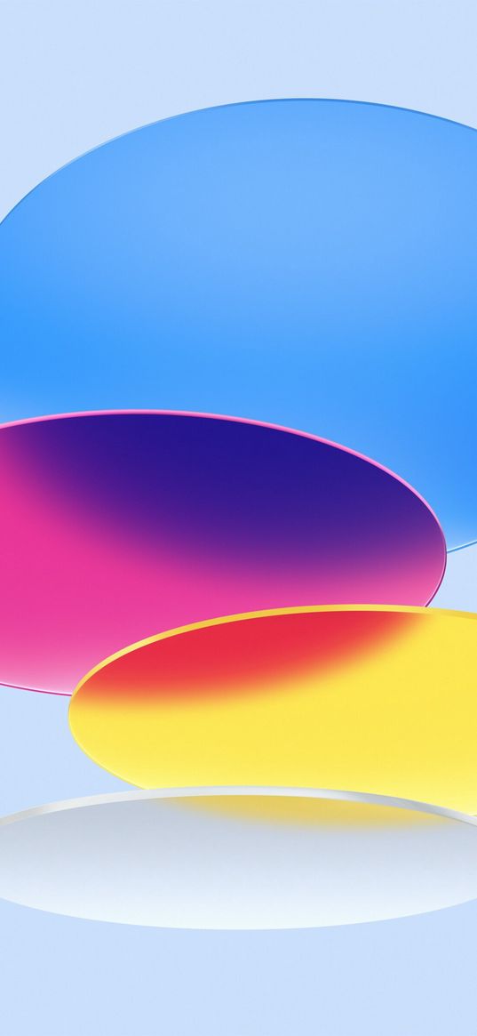 circle, blue, pink, yellow, abstract, white background