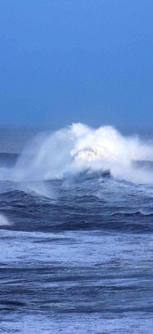 beacon, sea, ocean, storm, waves, blows, wind, bad weather