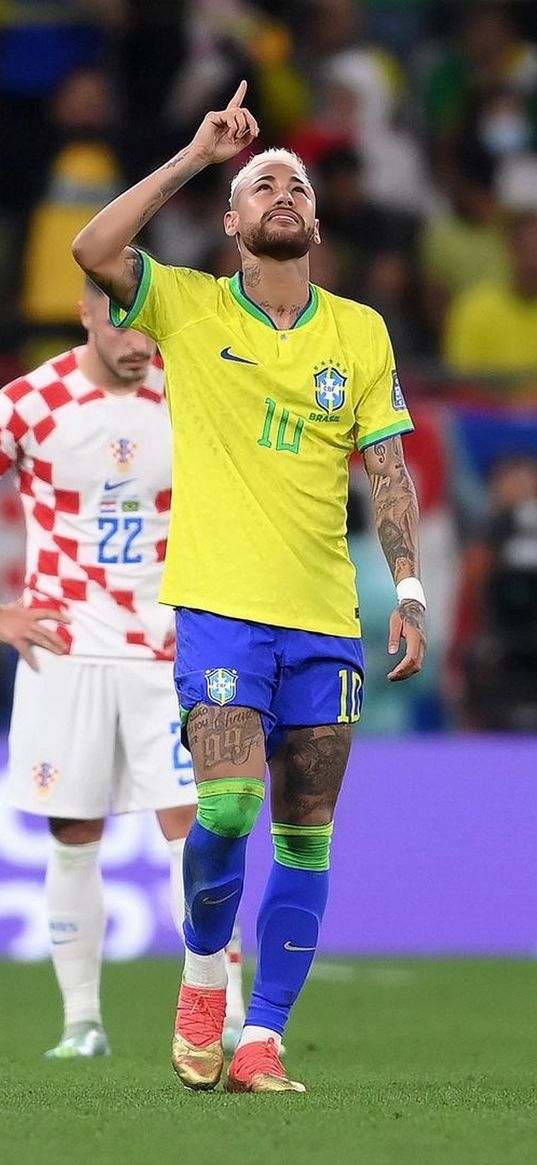 neymar, soccer player, brazil, soccer, field, gesture