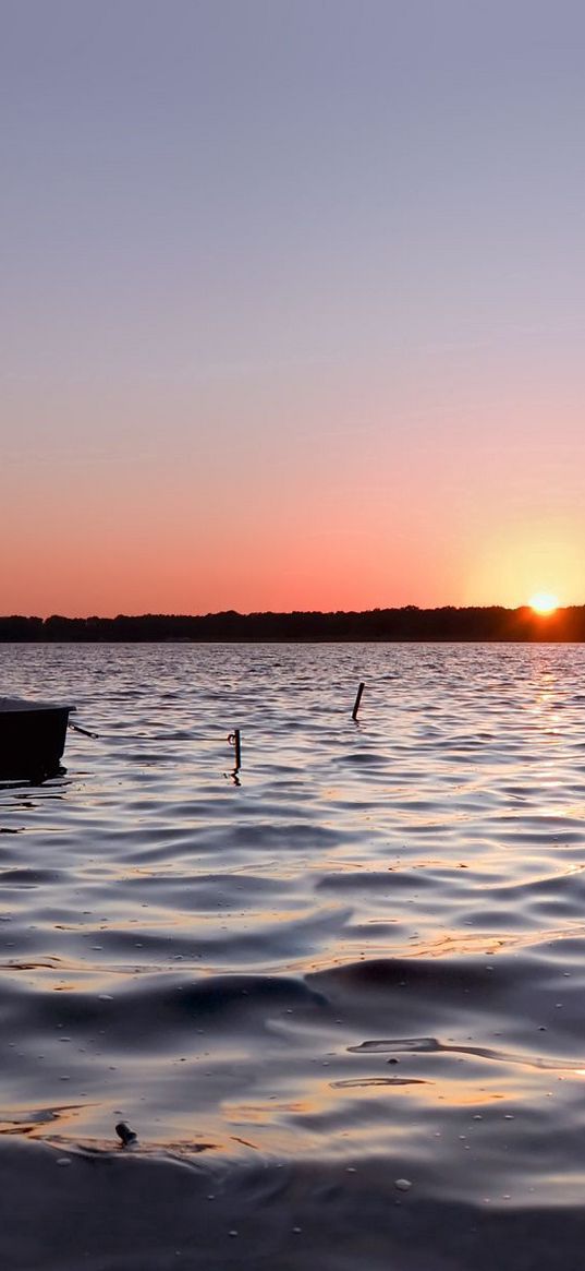 boat, decline, lonely, lake