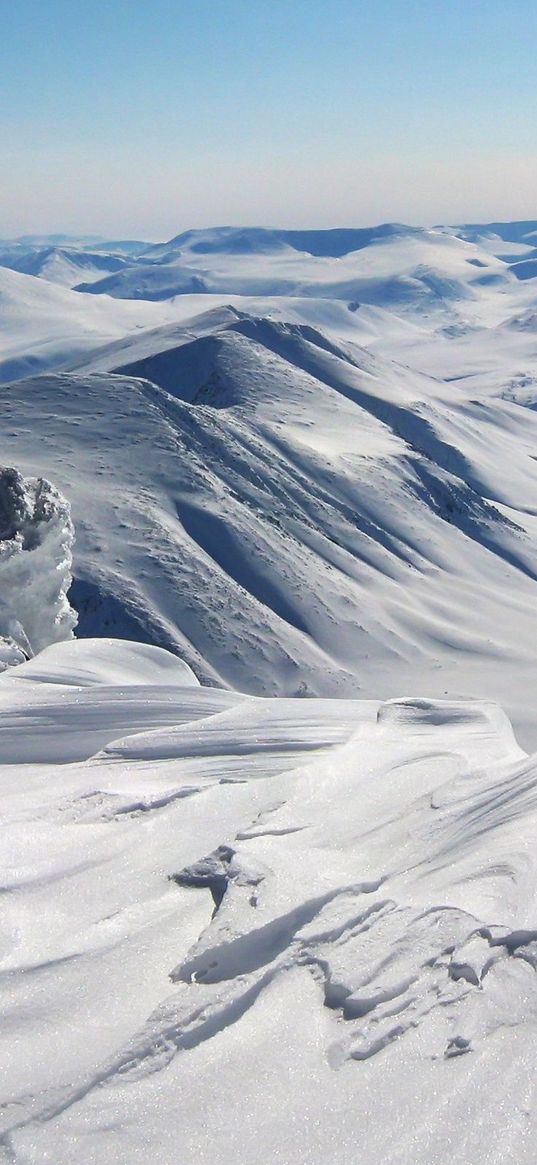 snow, desert, mountains, winter