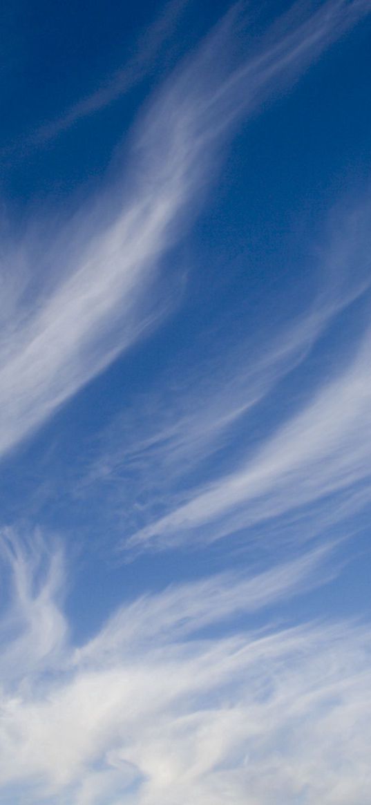 clouds, lines, sky, white, blue