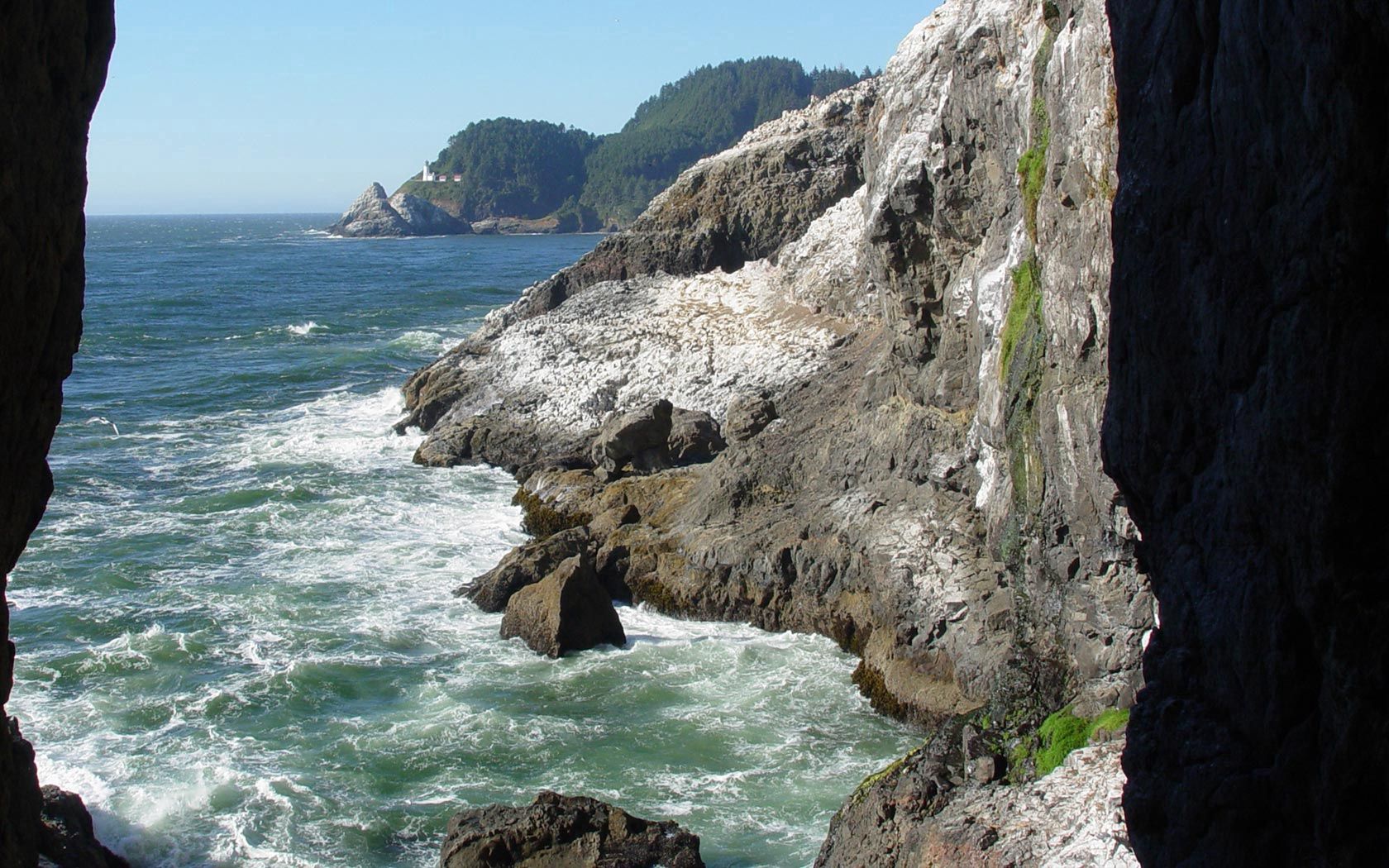 rocks, sea, water, shade, waves, gorge